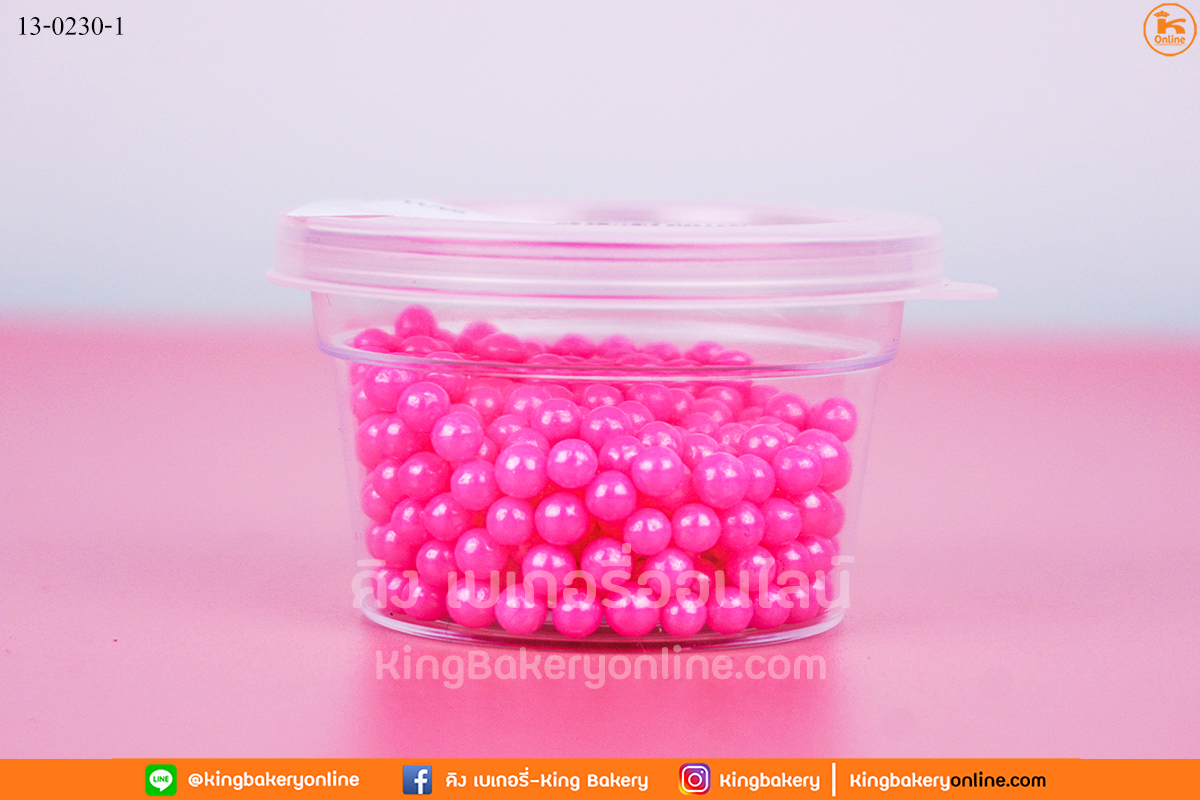 ลูกปัดสีชมพู แบ่ง 25 กรัม