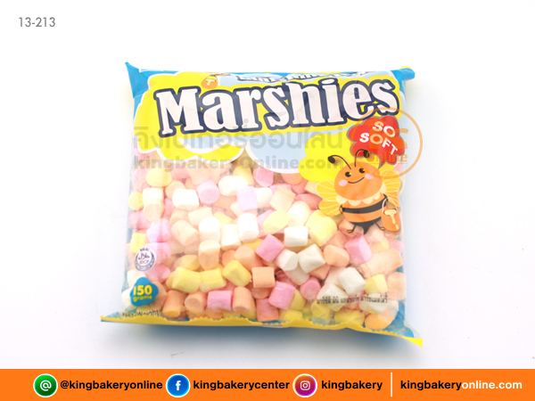 มาร์ชแมลโล่คละสีแบบเม็ดกลาง 150กรัม