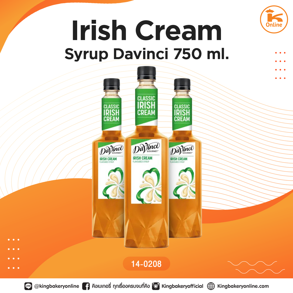 Davinci Irish Cream syrup 750 ml.