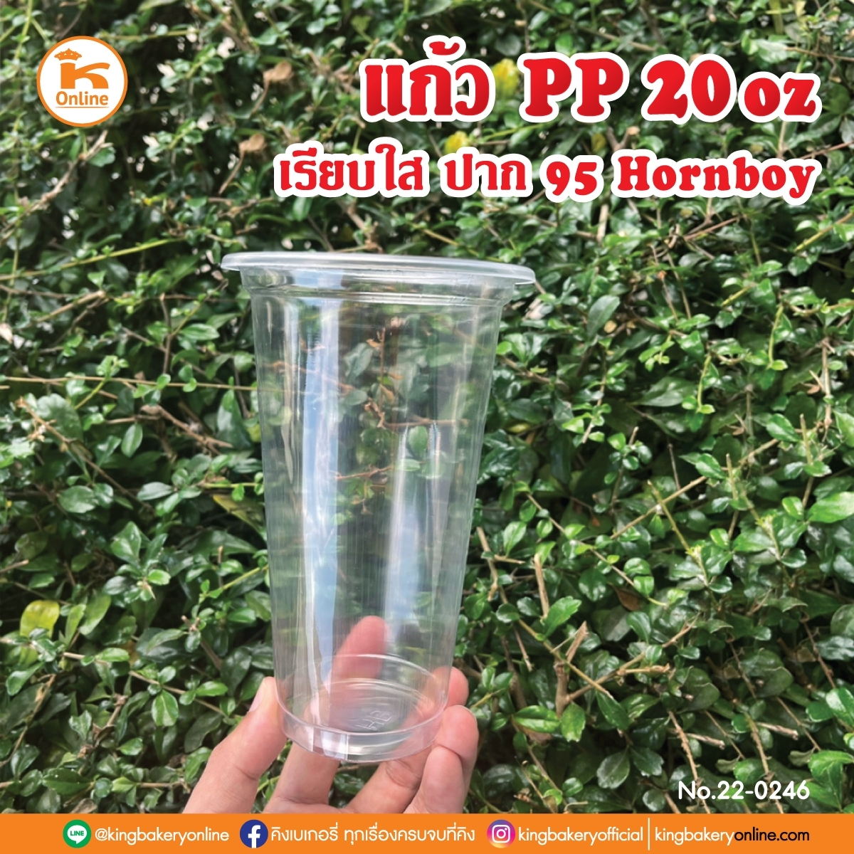 แก้ว PP 20 oz. เรียบใส ปาก 95 Hronboy (ลังx20แถว)