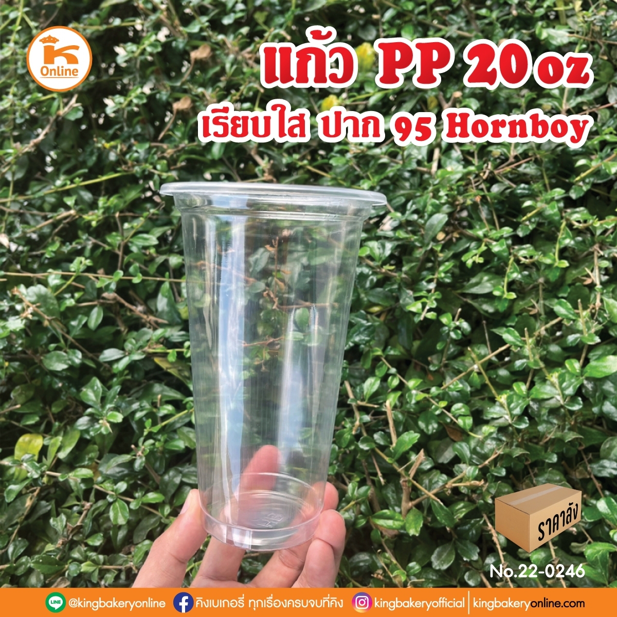 แก้ว PP 20 oz. เรียบใส ปาก 95 Hronboy (ลังx20แถว)